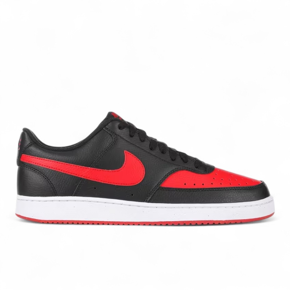 Nike Court Vision Lo Next Nature Shoe Mens 12 Black Red White Sneaker NEW in Box